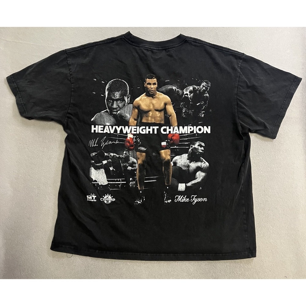 Mike Tyson Heavyweight Champion Graphic T-Shirt Men's XL Washed Black Boxing